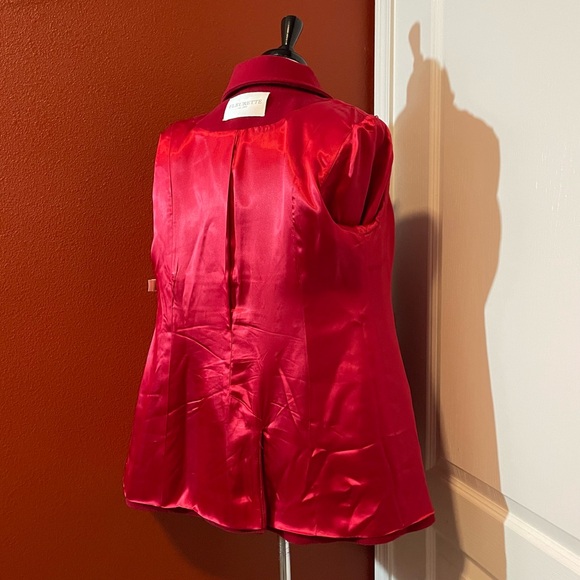 Fleurette x Loro Piana Women’s Timeless 100%‎ Wool Red Double Breasted Pea Coat - Picture 7 of 9